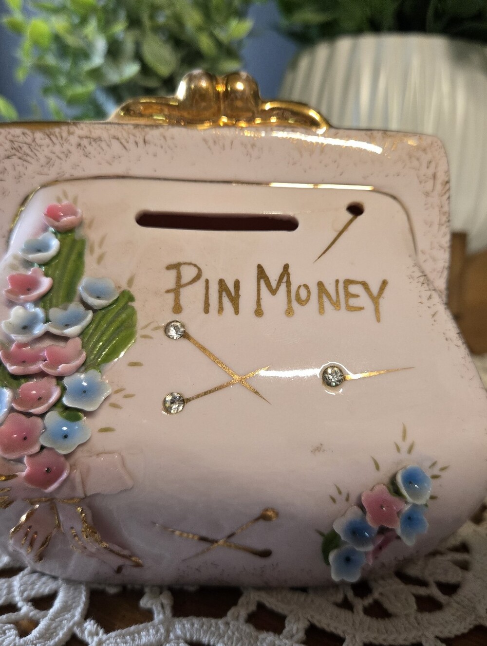 Japanese “Pin Money” Ceramic Purse Bank